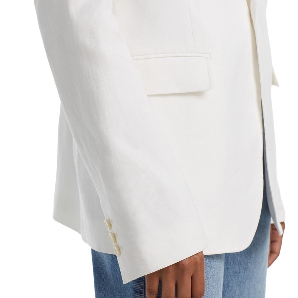 ALC Donovan Linen Blend Lined White Blazer Jacket Size 4 NWT - Picture 3 of 14